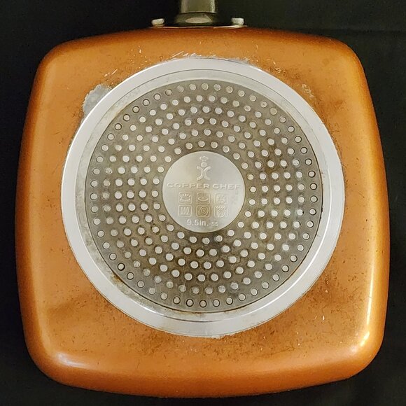 Copper Chef 9.5" Square Skillet/Frying Pan Non-Stick with Vented Lid - Picture 4 of 12